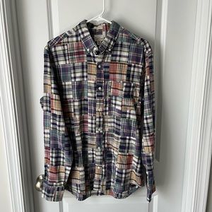 Men’s JCrew Madras Plaid Button Down Shirt, M
